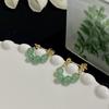 Pendientes de plata S925 con diseño de nicho verde de Corea del Sur, tendencia 2022, con temperamento moderno [Protección del medio ambiente]