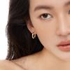 Plata de Ley S925 Diseño Dongdaemun Corea del Sur Diamante Anillo de Alta Gama Anillo Aretes Aretes Simples de Lujo Ligero para Mujer