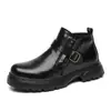 Botas de Hombre Estilo Británico Modernas Casuales Botas de Suela Gruesa Estilo Coreano Botas Cortas Versátiles Botas de Caña Alta de Cuero Botas Chelsea para Hombre