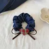 Goma para el pelo scrunchie azul denim vintage, accesorio para el pelo de bloques de color, estilo coreano, elegante goma para coleta, cuerda elástica alta para el pelo para mujeres