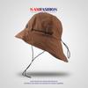 Sombrero de pescador con protección para el cuello, para hombre y mujer, para verano, para acampar al aire libre, con cordón, estilo japonés, de ala ancha, informal, protector solar