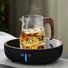 Taza Pública de Vidrio Guanshan Engrosada Resistente al Calor Mango de Madera de Alta Calidad Taza Pública Juego de Té para el Hogar Juego de Té Nuevo Estilo Mango de Madera Mar de Té