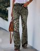 Calça de Perna Larga Irregular Tendência Nova de Verão Estampada 3D Calça de Perna Larga Casual Solta com Estampa de Flores e Pássaros