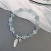 Pulsera de Borla Mariposa Ojo de Gato Natural para Mujer Pulsera de Aguamarina Diseño de Nicho Ins Pulsera de Cristal de Alta Calidad