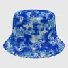 Sombrero de Pescador Tie-Dye Estampado Europeo y Americano Protección Solar al Aire Libre Transfronterizo Sombrero de Cubo Graffiti para Hombres y Mujeres Sombrero de Cuenca de Doble Cara Venta al por Mayor