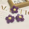 Flores de Ponto Puff Crochê, Flores Tricotadas à Mão, Flores de Lã, Girassóis, Acessórios para Joias DIY, Roupas, Bolsas, Sapatos, Acessórios