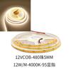 Tira de Luz Cob 12V 24V 320 Luces 480 Luces 5mm 95 Cri Canal de Aluminio Lineal Autoadhesivo Tira de Luz Flexible