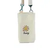 Bolsa de lona de dibujos animados transfronteriza correa para taza de agua cubierta para taza cubierta para té de leche cubierta para taza térmica cubierta protectora bolso cruzado portátil cubierta de algodón para taza