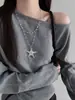 Collar Colgante de Estrella de Mar con Cuentas de Doble Capa para Mujer Estilo Largo de Verano con Falda Dulce Fresco Sexy Estilo Apilado Accesorios Collar