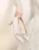 Novos Sapatos de Casamento para a Noiva em 2026, Sapatos de Noiva de Uso Duplo com Strass, Adequados para Trajes de Casamento Tradicionais e Modernos, Salto Alto, Bico Fino, Sapatos de Boca Rasa