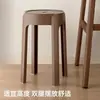 Cadeira de Jantar Uso Doméstico Banqueta Redonda Empilhável Espessa Resistente Durável Mesa de Jantar Banqueta Pequena Banqueta de Madeira Banqueta Alta de Plástico