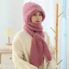 Gorro de punto con forro polar, cálido y protector del cuello, elegante para mamás, cubreorejas, gorro tipo turbante, combinación de bufanda y gorro para mujer