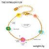 Elementos con Perlas de Azúcar Cuentas de Vidrio Importadas de Japón Collar Pulsera Color Margarita Juego Joyería de Acero Inoxidable para Mujer