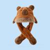 Conjunto de Chapéu e Cachecol Infantil Tudo-em-Um Bebê Orelhas Fofas Chapéu de Pelúcia Móvel Meninos e Meninas Outono e Inverno Chapéu Quente com Proteção para as Orelhas