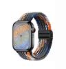 Correa de nailon tejida con hebilla magnética elástica arcoíris para iWatch Apple S10