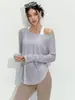 Novas Roupas de Yoga Cor Nude Outono e Inverno para Mulheres Tops de Yoga Canelados de Manga Longa Justos Roupas Esportivas Soltas para Pilates e Ar Livre