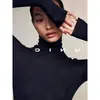 Prenda interior de punto de alta gama, elegante, de cuello alto para mujer, un suéter chic y hermoso de corte ajustado para otoño e invierno, perfecto como capa interior o como top de cuello alto
