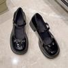 Zapatos Mary Jane Retro Franceses de Tacón Alto para Mujer 2025 Nuevo Verano Versátil Lazo Punta Redonda Estilo Británico Zapatos Pequeños de Cuero
