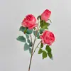 Flor Artificial Rosa de Borde Quemado, Flor Falsa de Rosa de Gama Alta, Flor de Seda para Escaparate, Mesa de Comedor, Arreglo Floral para Sala de Estar, Adorno Floral Decorativo