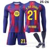 2526 Camiseta de Local de Manga Larga del Barcelona 10 Yamal 9 Lewandowski 8 Pedri 14 Rashford Traje Uniforme de Fútbol