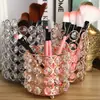 Venta al por mayor de fábrica Cilindro de almacenamiento para pluma recta de cristal Escritorio Tocador Tienda de uñas Belleza Cubo para brochas de cejas Venta al por mayor