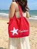 Bolsa de Ponto Cruzada Moda Coreana para Mulheres, Nova Bolsa Tote Elegante de Grande Capacidade, Bolsa de Ombro Versátil para o Verão