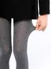 Leggings de Veludo Miu Cinza Cinza Meia-calça Jacquard Primavera e Outono Finos Anti-Puxar Leggings Externos