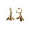 Pendientes de Aleación de Cobre para Mujer con Estilo Retro Francés, Diseño de Nicho, Temperamento Elegante de Gama Alta, Transmisión en Vivo Transfronteriza de Segunda Mano