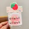 Lindas Caricaturas Rosas Miau Miau Estilo Corto Blanqueadoras Extraíbles Impermeables Uñas Portátiles para Niños Manicura Femenina