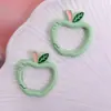 Chaveiro Cor de Doce com Fecho de Mola Pintado em Formato de Maçã Acessórios de Anel Aberto Gancho de Argola de Mola de Liga de Zinco para DIY