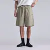 Shorts Esportivo Masculino de Verão Fino com Listra Lateral, Cor Sólida, Corte Reto Solto Casual de Cinco Pontos