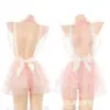 Vestido de Sirvienta Transparente de Malla Sweetheart Nai Fu Uniforme Tentación Lencería Deseo Puro Sexy Camisón para Mujer