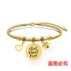 Pulseira europeia e americana transfronteiriça pulseira de osso de cobra de aço inoxidável pulseira com gravação em aço titânio presente de feriado comemorativo do Dia das Mães atacado