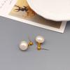 Pendientes de perlas elegantes, estilo retro francés, diseño sencillo que combina con todo, pendientes elegantes y exquisitos de alta gama.