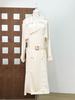 Chaqueta Blanca Estilo Zhao Lusi Osa Mayor para Mujer Otoño e Invierno Nueva Estilo Británico Solapa Delgado de Gama Alta Abrigo Largo