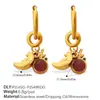 Brincos Pingente Urso Dinossauro Nova Moda Europeia e Americana High-End DIY Aço Inoxidável Banhado a Ouro 18K Brincos Criativos para Mulheres