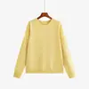 Suéter 100% Lana Talla Grande para Mujer Cuello Redondo Tejido Versátil Suéter Básico de Invierno 2026 para Mujeres Talla Grande 23565