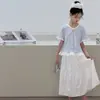 Conjunto para Niñas 2026 Nuevo Estilo Veraniego, Camiseta de Manga Corta para Niños Grandes, Falda Larga de Verano para Niños, Conjunto Estilo Coreano