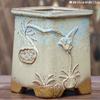 Vaso de cerâmica carnudo, planta de cerâmica, cerâmica retrô, areia roxa, atacado, simples, criativo, grande, pequeno, vaso de cerâmica, especial, desktop