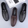 Zapatos casuales de hombre con patrón de cocodrilo, superficie de cuero transfronterizo, zapatos ligeros tipo mocasín, moda, zapatos de cuero pequeños
