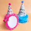 Nuevo Sombrero de Cumpleaños de Azulejo con Borla Estéreo Sombrero de Decoración para Fiesta de Ensueño para Adultos y Niños Sombrero Puntiagudo Rosa Azul