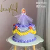 Ropa Morada Corona Princesa Pastel Horneado Decoración Decoración Muñeca Modelo Niña Morada Castillo Princesa Regalo de Cumpleaños