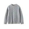Suéter Grueso de Lana Pura para Niños Suéter de Cachemir de Punto Trenzado Cuello Redondo para Niñas Nueva Tendencia Otoño/Invierno 2025 Suéter Jacquard para Niños
