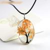 Moda Flor Seca de Planta Colgante Gipsofila Árbol de la Vida Collar Gema del Tiempo diy Joyería de Vidrio Hecha a Mano Venta al por Mayor