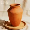 Novo vaso de flores secas estilo Zen chinês, vaso rústico de cerâmica para arranjos florais, decoração vintage para sala de estar, vaso de terracota estilo antigo para suculentas