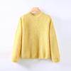 Otoño e Invierno Nuevo Estilo Coreano Sencillo Suéter de Cuello Redondo Adelgazante Cachemira Cepillada Top de Punto Blusa Elegante