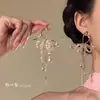 Mujer AmbiciosaBelleza SuavePendientes de Mariposa con Perlas Rosa Super HadaPendientes Largos con Borlas para Mujer