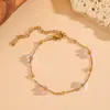 Aço Titânio Galvanoplastia a Vácuo Ouro Real 18K Versátil Joia Pulseira Flor Rosa Joias de Luxo Acessíveis Colar de Flor Pequena para Mulheres