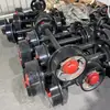 Conjunto de Rodas de Aço Fundido para Mineração 150*350mm, Rodas Sólidas e Vazadas de Trilha Fixa, Conjunto de Rodas de Ferro Fundido para Minas de Carvão