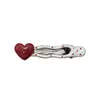 Popular Pasador de Corazón Rojo Estilo Retro Europeo y Americano Pasador Ondulado Pinza de Pato Pinza Lateral para Flequillo de Mujer Accesorios para el Cabello Tocado